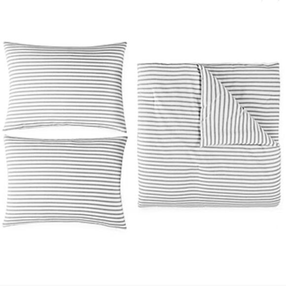 Home Expressions Grey Heathered Stripe Reversible King Set - Picture 8 of 9